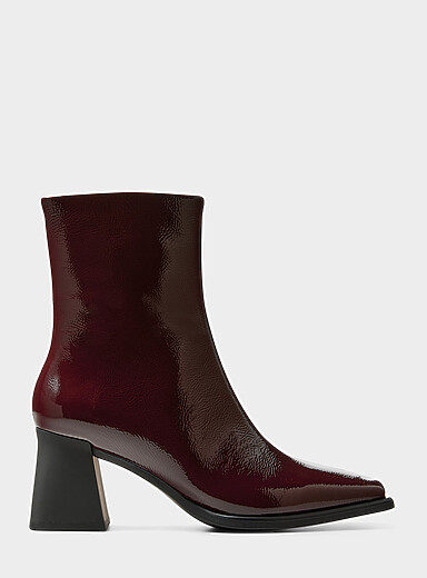 Vagabond Shoemakers Burgundy Burgundy patent leather Hedda square-toe boots Women for women