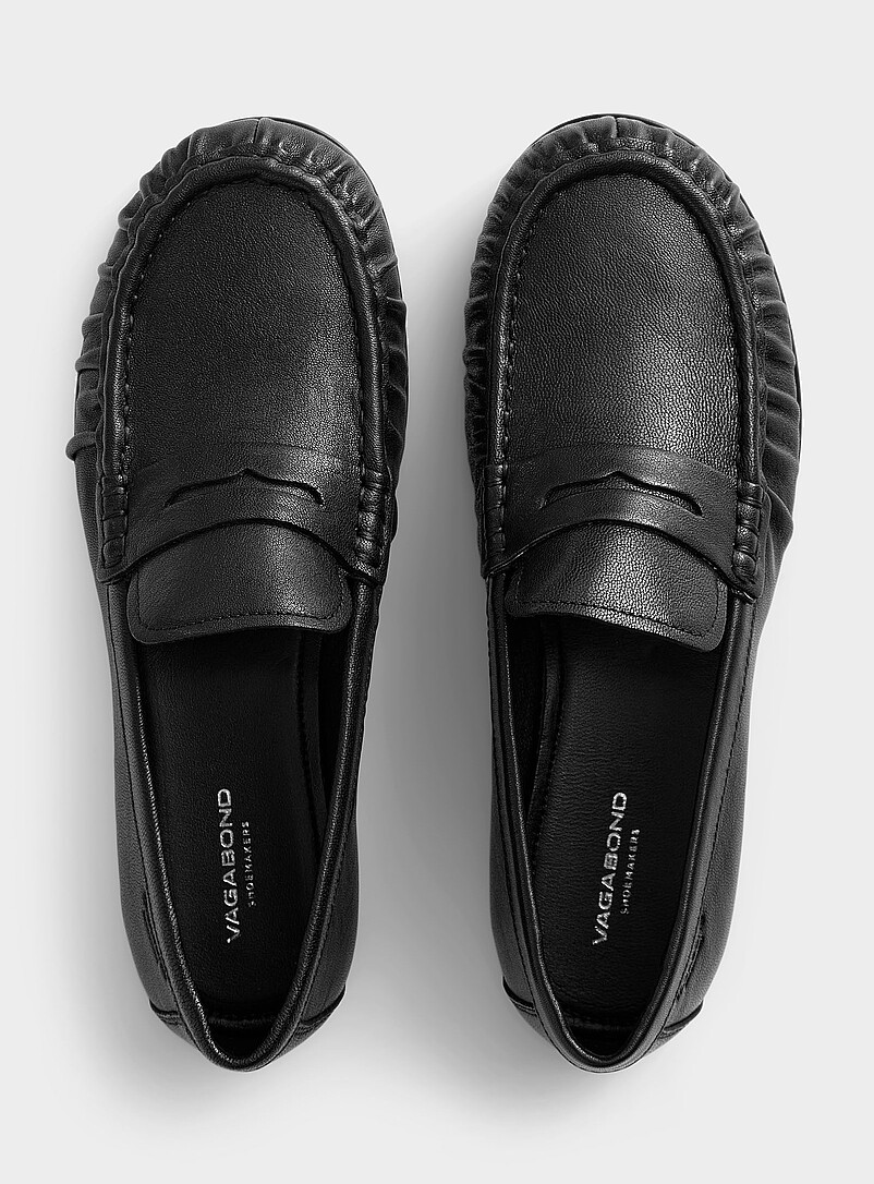 Vagabond Shoemakers: Le fl&acirc;neur fronc&eacute; Aleya cuir noir Noir pour femme