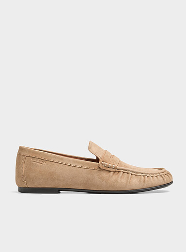 Vagabond Shoemakers: Le fl&acirc;neur fronc&eacute; Aleya su&egrave;de sable Miel - Chameau pour femme