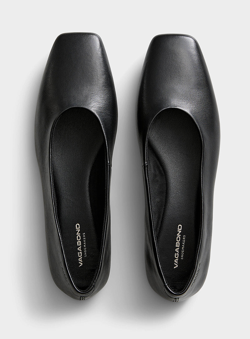 Vagabond Shoemakers: La ballerine cuir bout carr&eacute; Delia Femme Noir pour femme