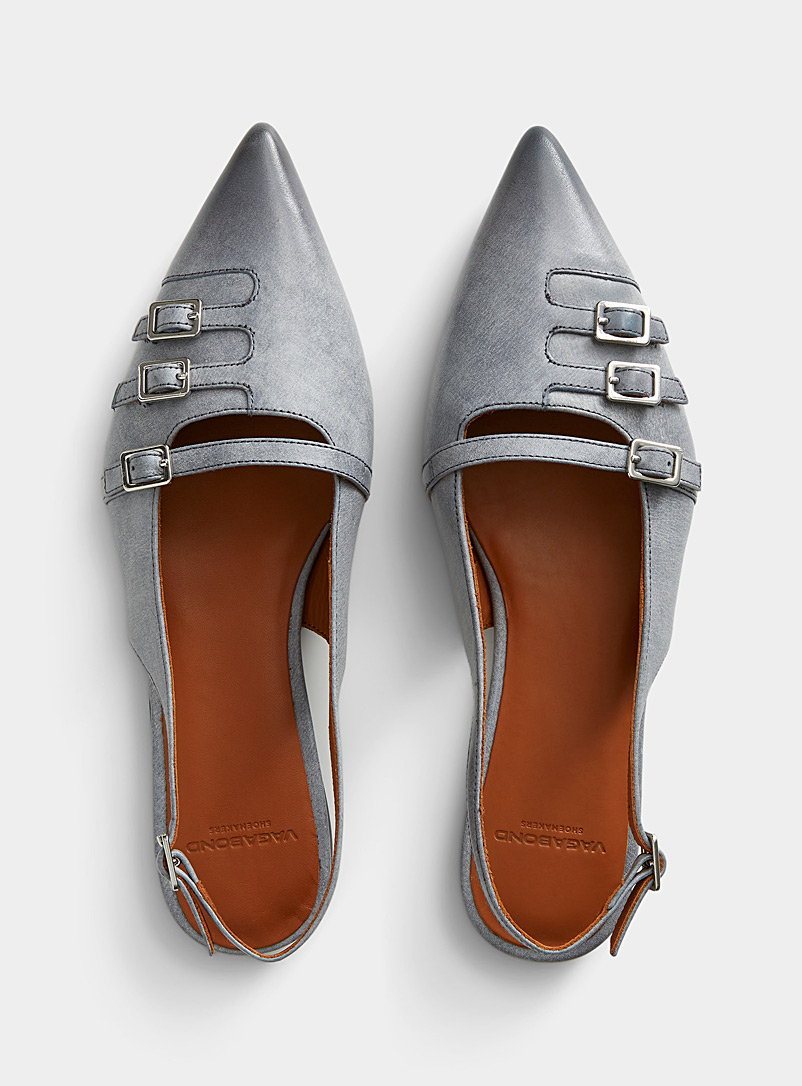 Hermine metallic faux-denim slingback mules Women | Vagabond Shoemakers ...