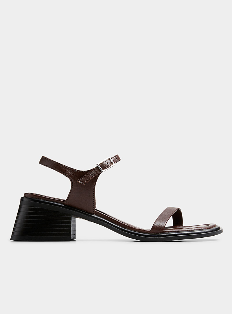 Vagabond Shoemakers: La sandale talon bloc Ines Tan beige fauve pour femme