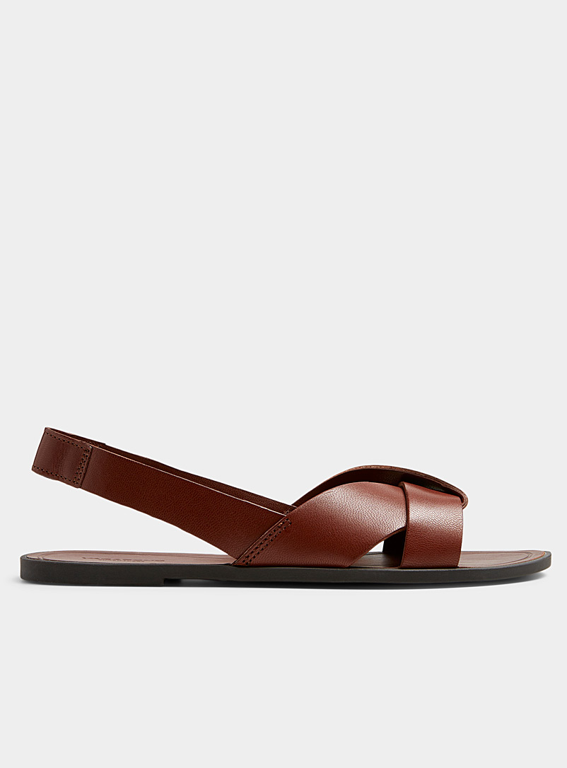 Vagabond Shoemakers: La sandale noeud plat Tia Femme Tan beige fauve pour femme