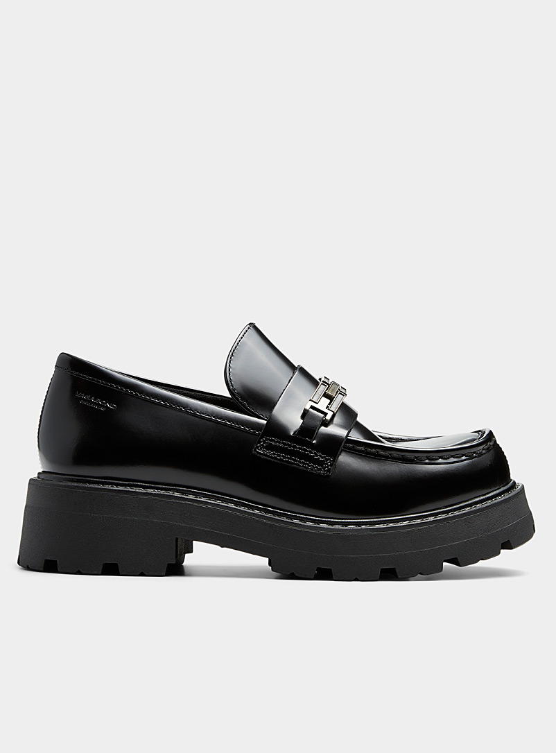 Vagabond Shoemakers Black Cosmo 2.0 chain glossy loafers Women for women