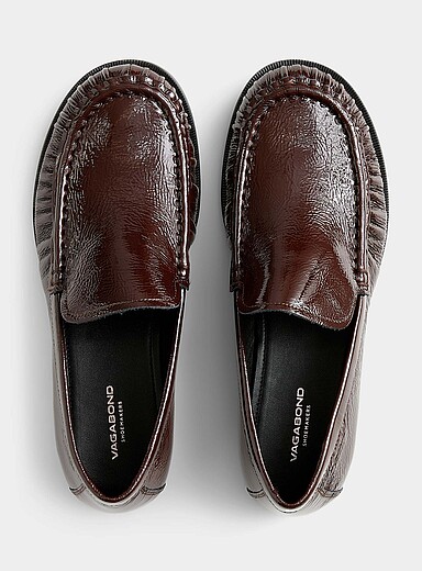 Brandi patent leather ruched loafers Women