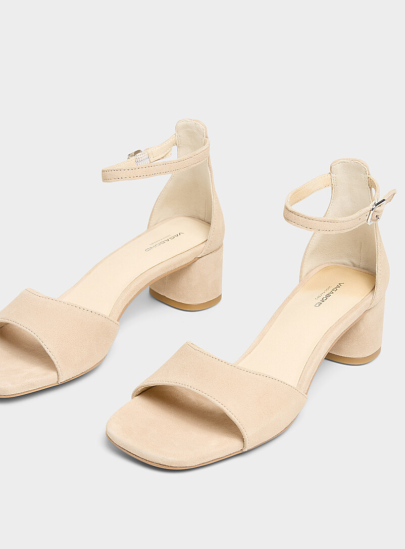 Cream leather Piper block-heel sandal Women product image (primary)