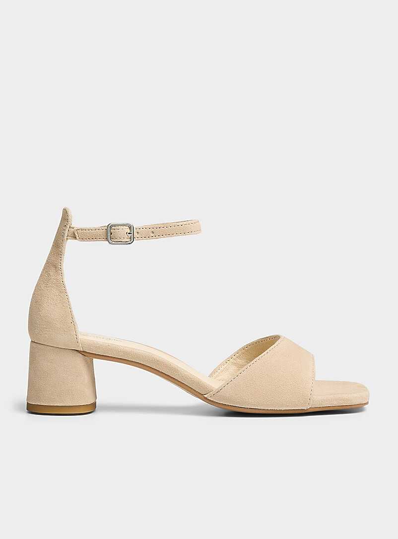 Cream leather Piper block-heel sandal Women product image 3