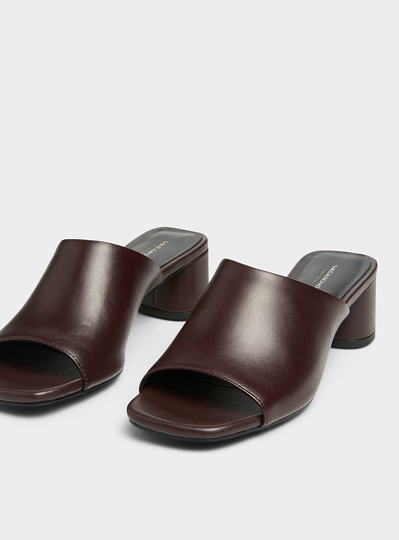 Cherry leather Piper block-heel mule Women product image 3