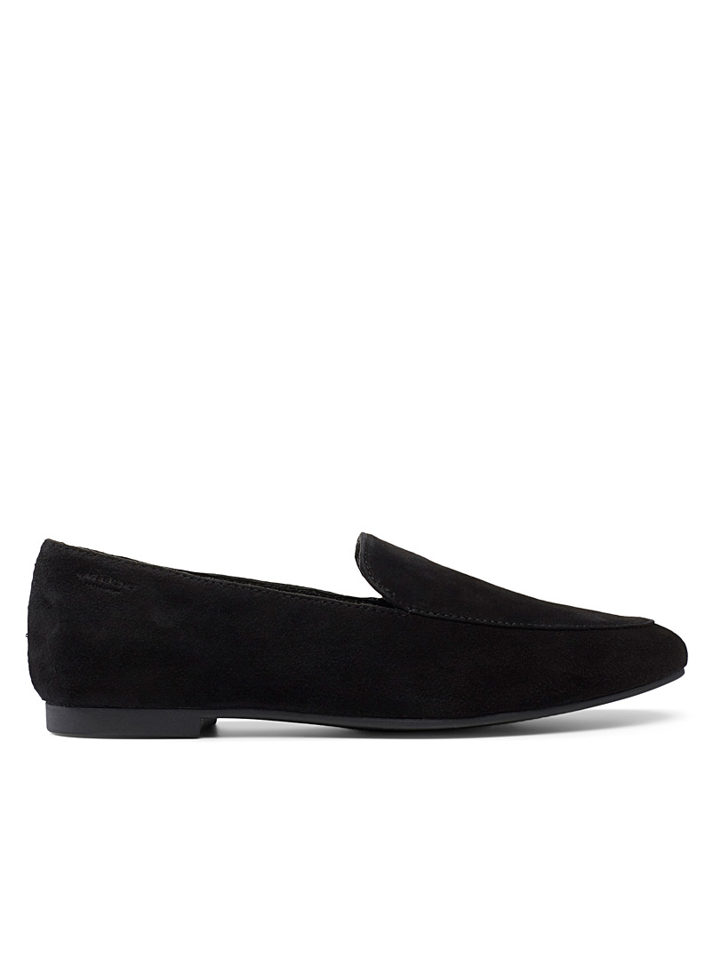 black suede loafers