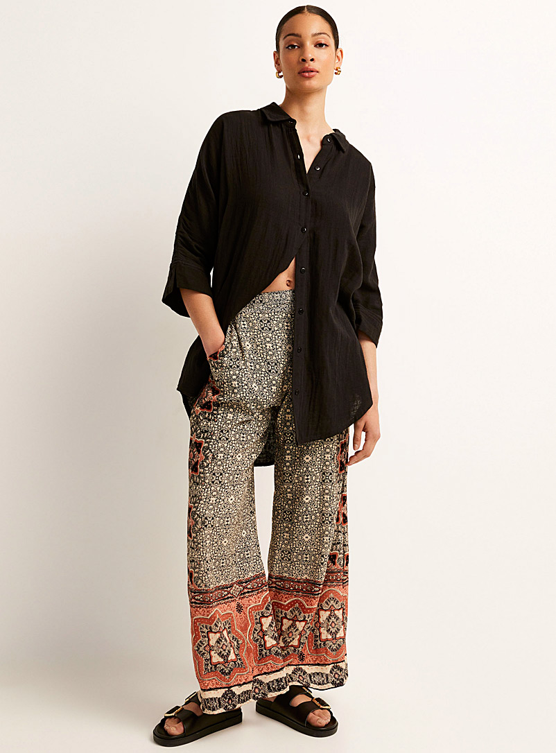 Elastic waistband printed palazzo pant | Icône | Shop Women%u2019s 