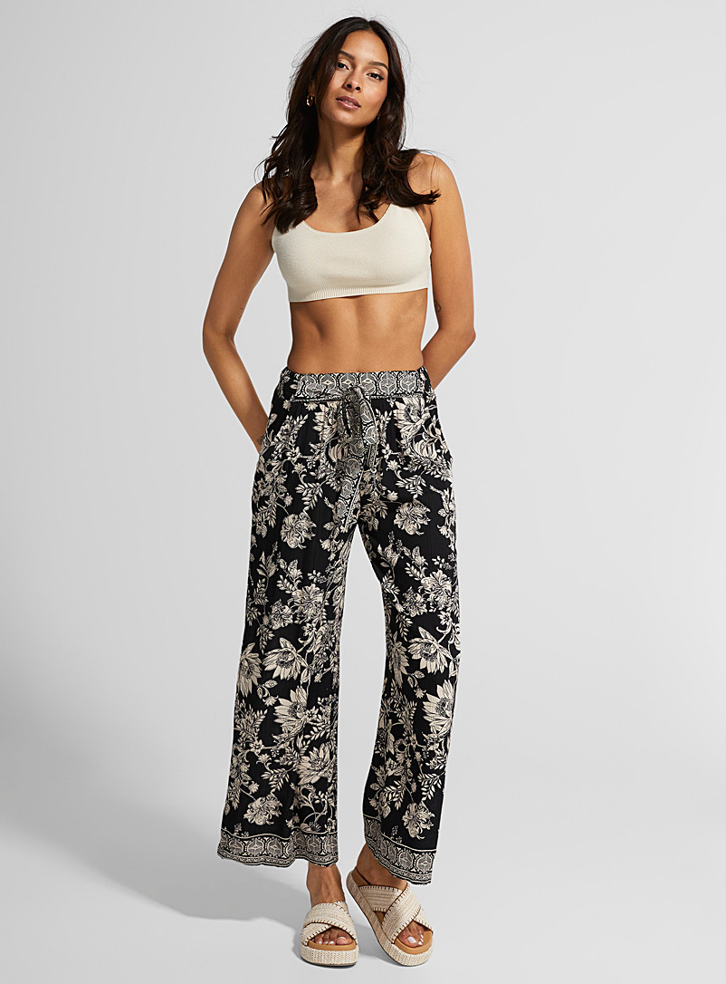 Icône Assorted black  Nomad print palazzo pant for women