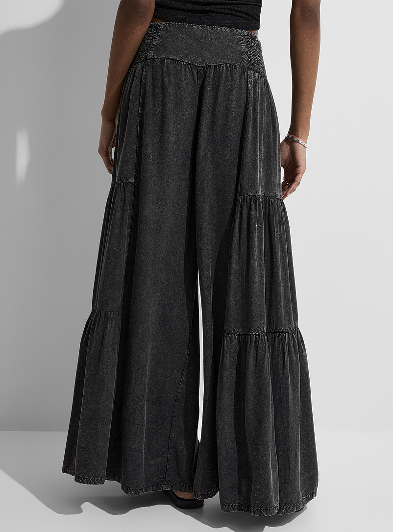 Ic&ocirc;ne Oxford Faded tiered wide-leg pant for women