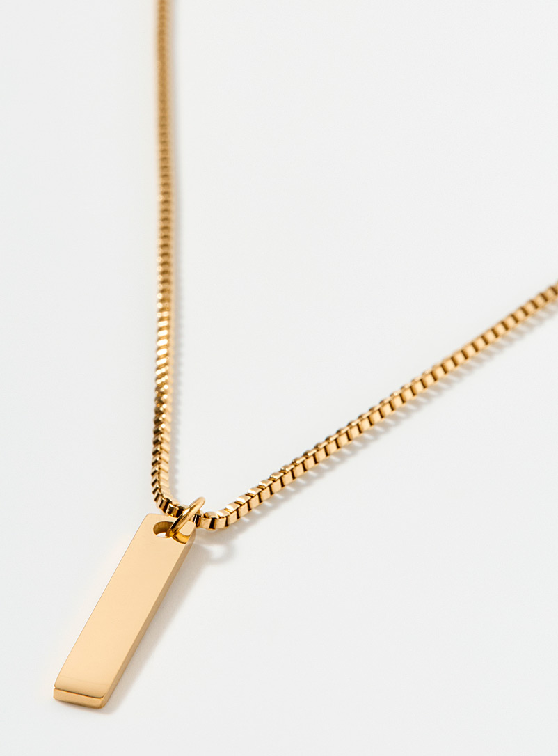 Le 31 Silver Rectangular pendant necklace for men
