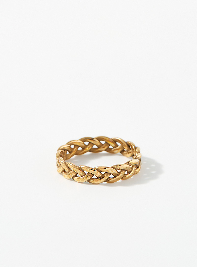 Le 31 Gold Braided-like ring for men