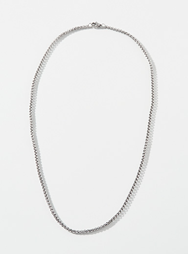 Chaîne En Métal à Maille Carrée Pour Lunettes – Unisexe – Longueur 78 Cm – Avec Fermoir Mousqueton