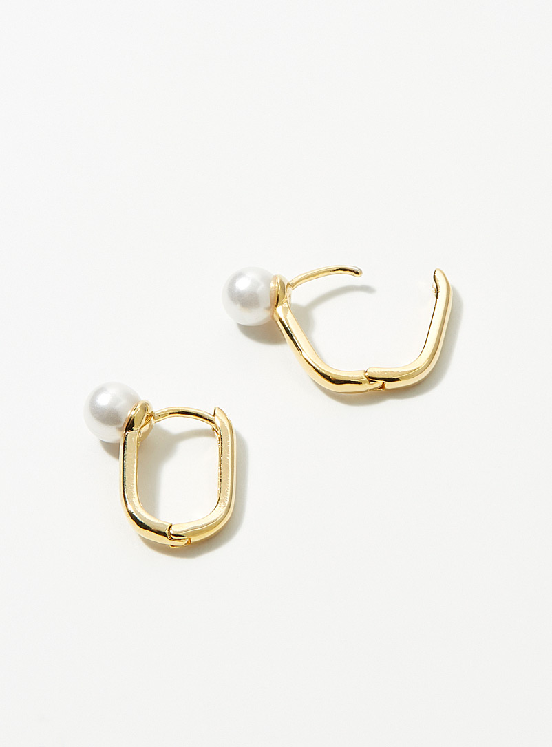 Simons Assorted Pearly oval hoops for women