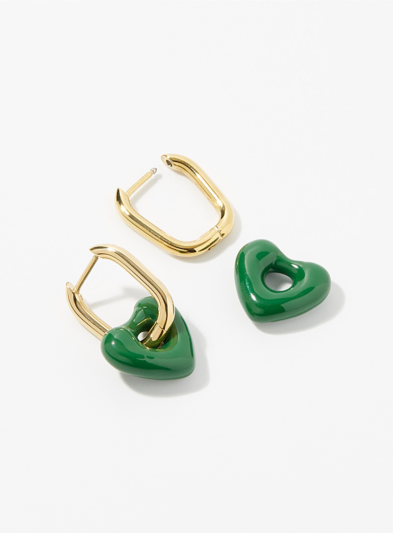 Simons: Les anneaux coeurs acrylique Vert pour femme