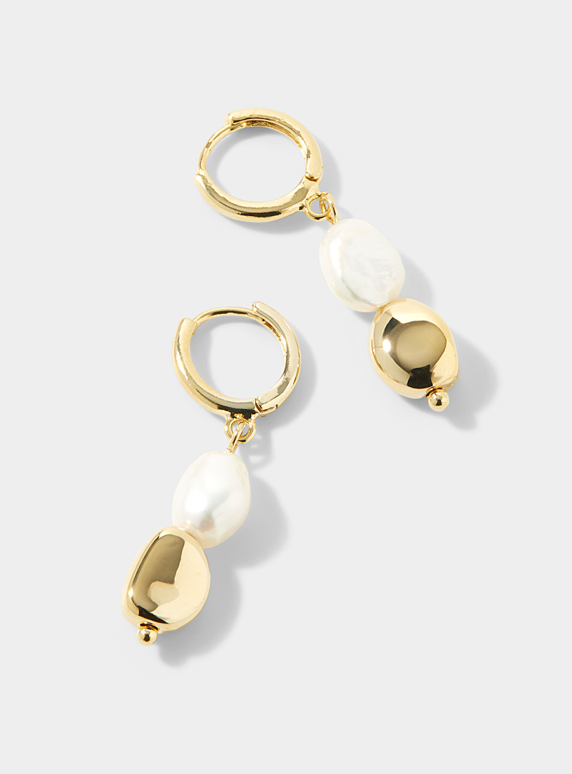 Simons Assorted Flattened pearl earrings for women