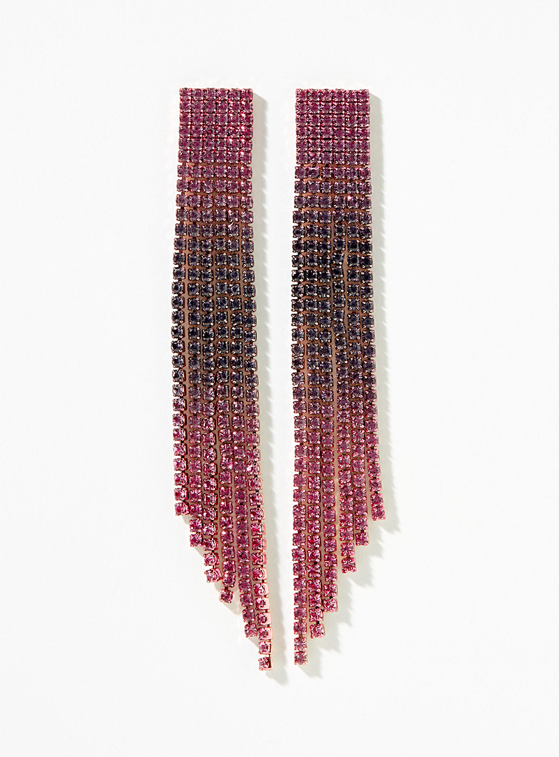 Simons Pink Pink fringe earrings for women