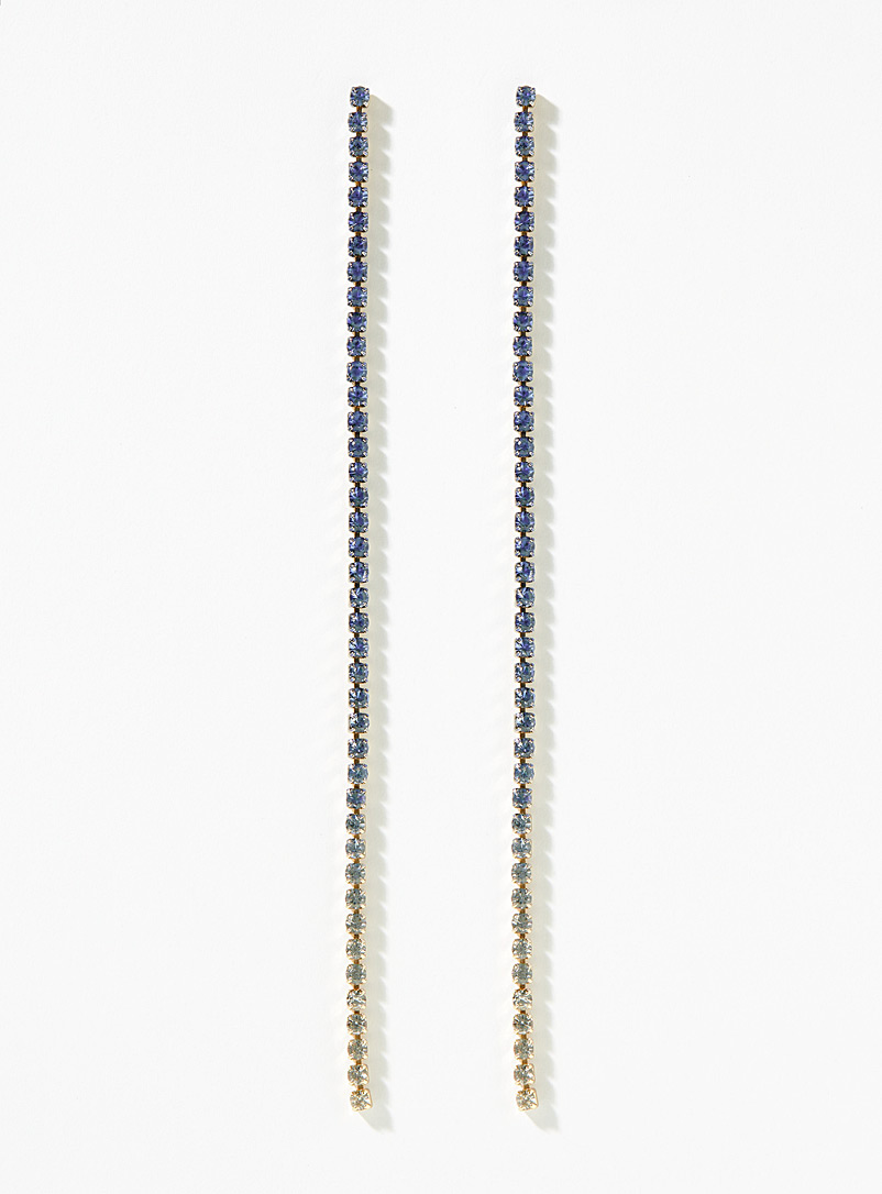 Simons Crimson Graded blue crystal earrings for women