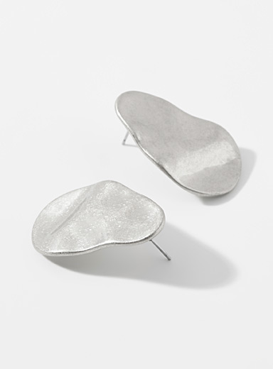 Large brushed earrings
