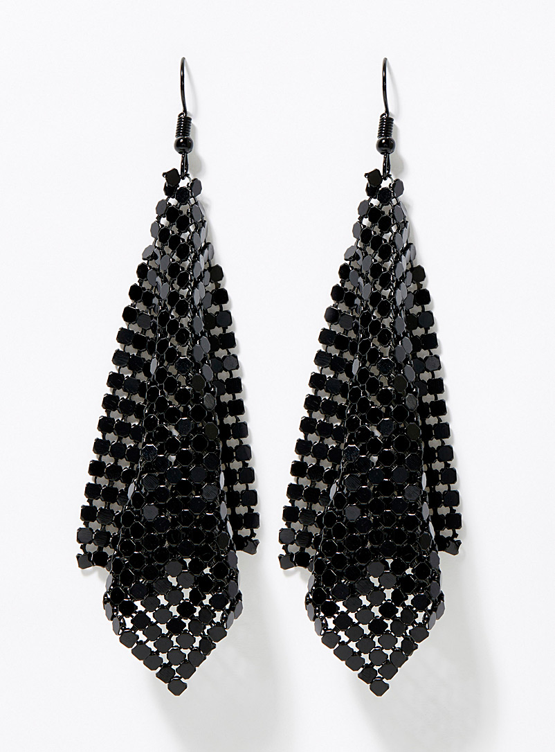 Simons Black Disco black earrings for women