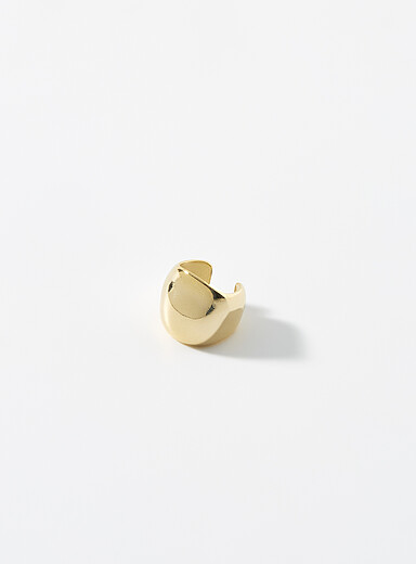 Wide gold ear cuff