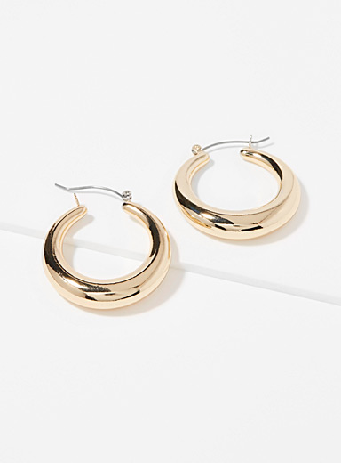 Modern domed hoops | Simons | Shop Women's Earrings Online | Simons