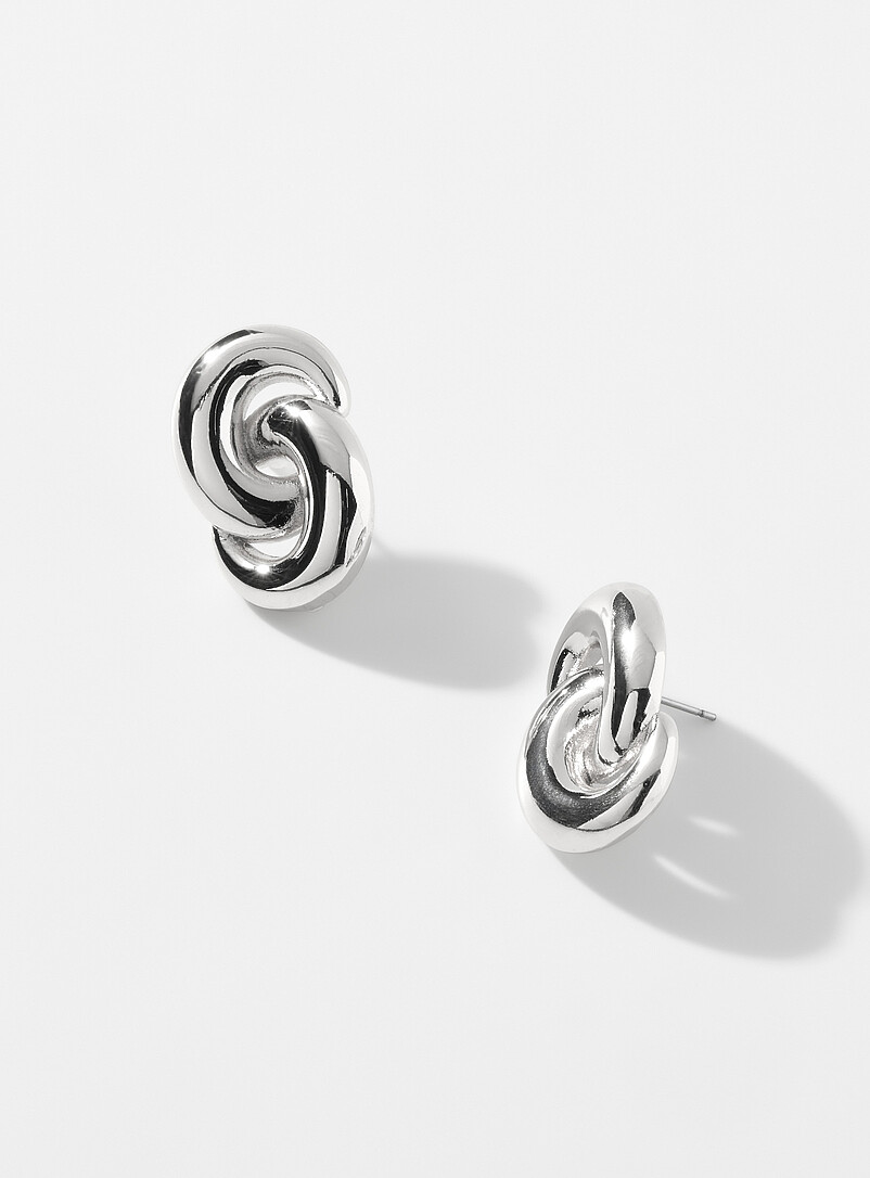 Simons: Les boucles d'oreilles effet anneaux entrelac&eacute;s Assorti pour femme