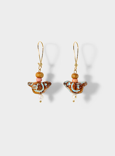 Artistic bird earrings
