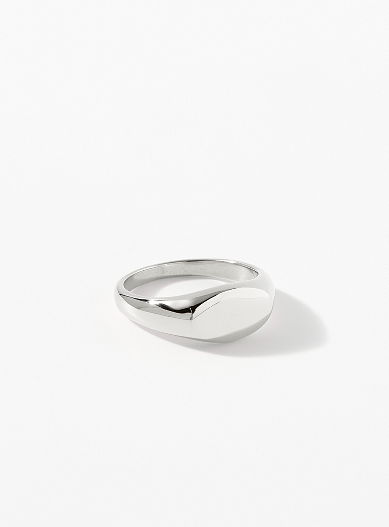 Le 31 Silver Oval signet ring for men