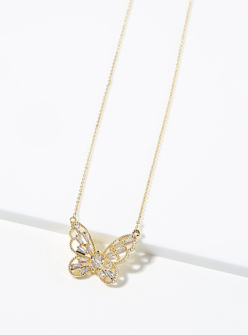 Simons Assorted Crystal butterfly necklace for women