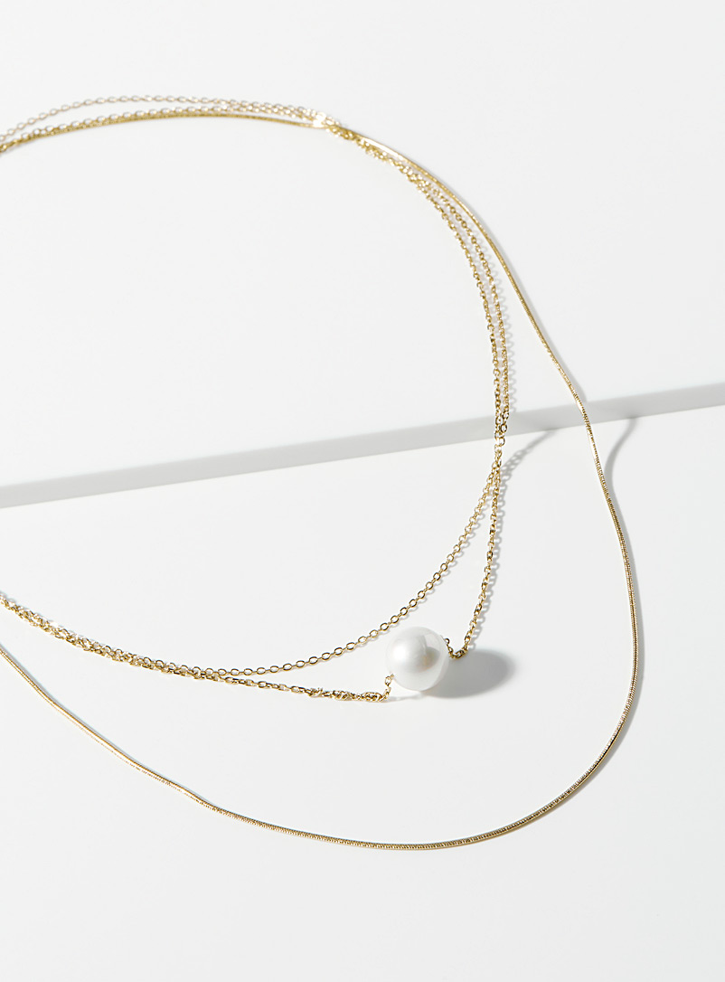 Simons: Le collier multirang perle nacrée Assorti pour femme