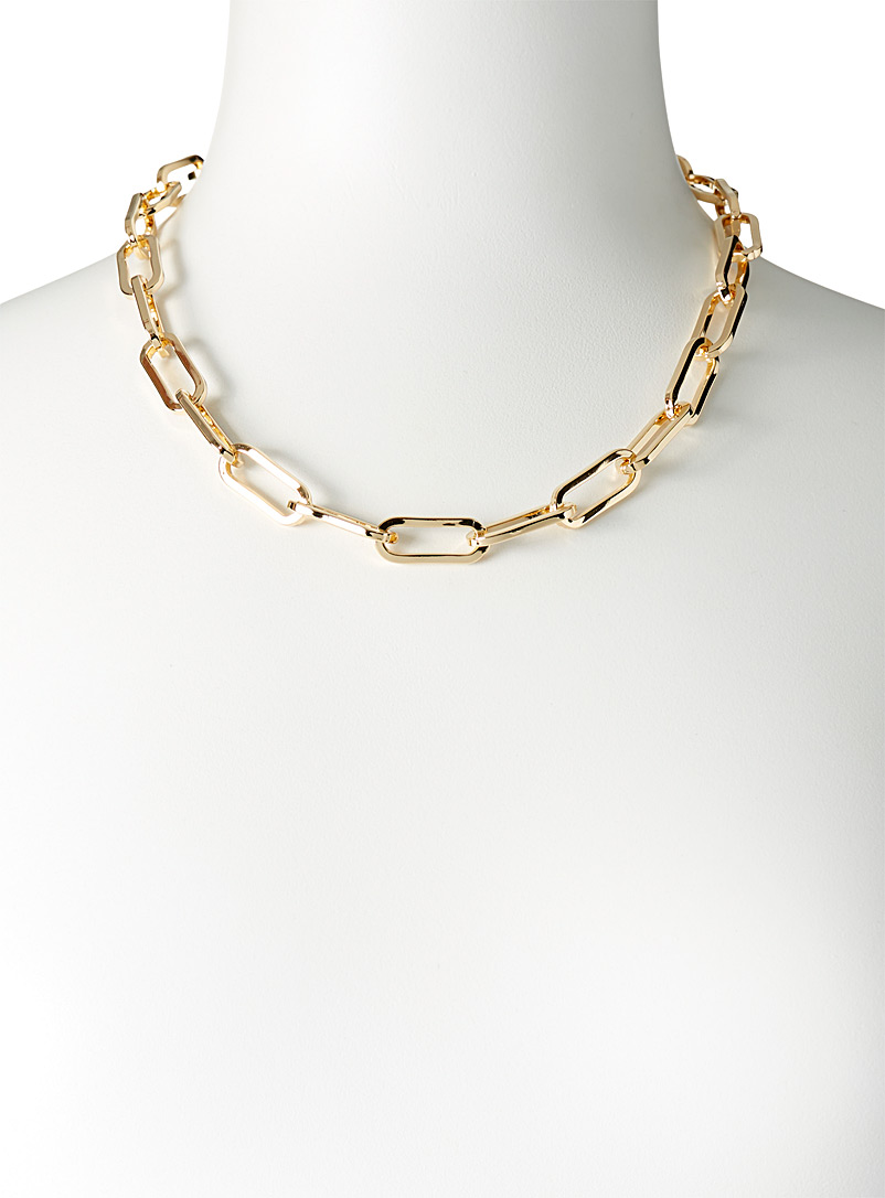 Simons: Le collier mailles surdimensionn&eacute;es Argent pour femme