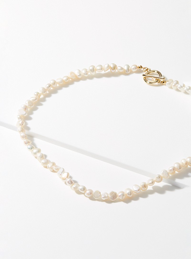 Simons: Le collier perles cultivées Jaune à motifs pour femme
