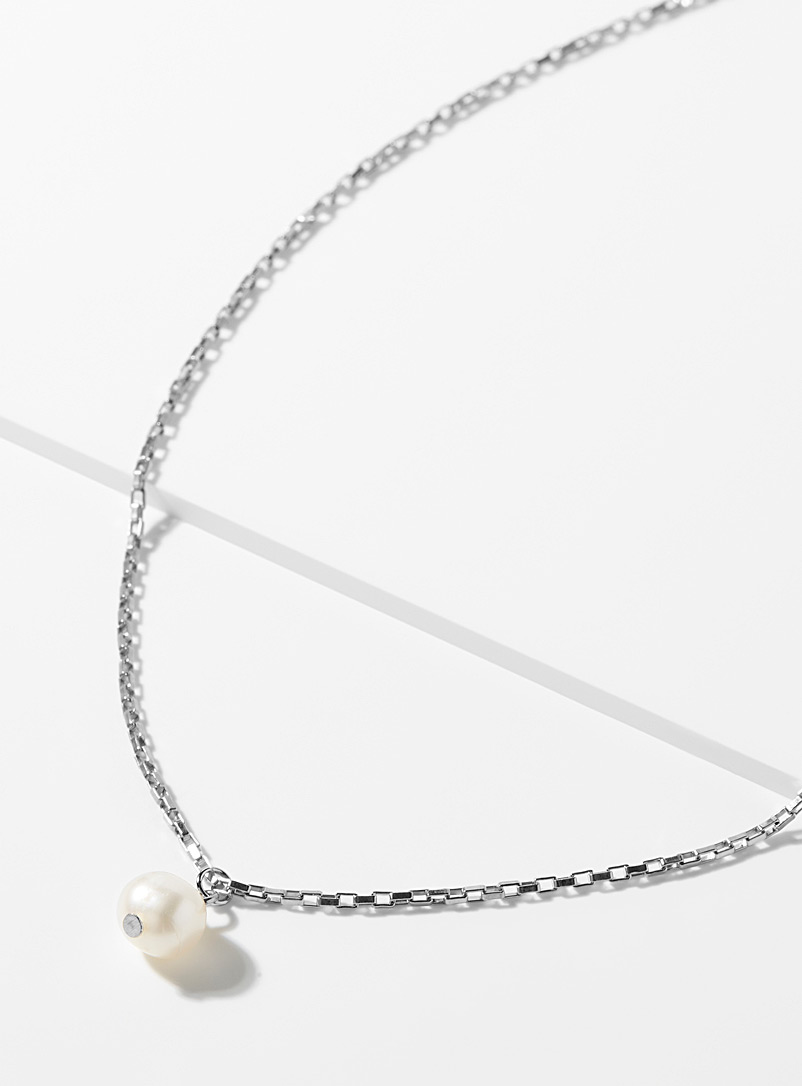 Simons Silver Pearly chain for women