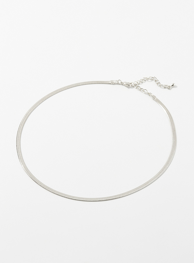 Simons Silver Snake-link chain necklace for women