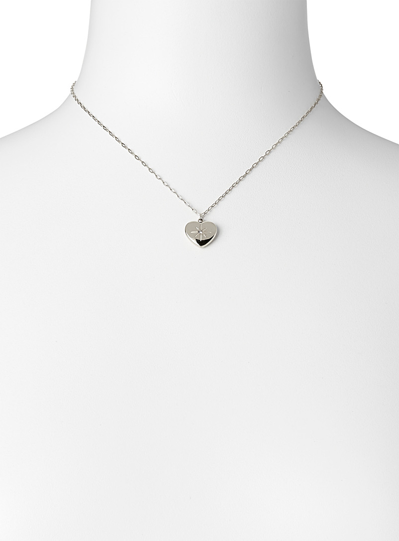 Simons Silver Starry heart necklace for women