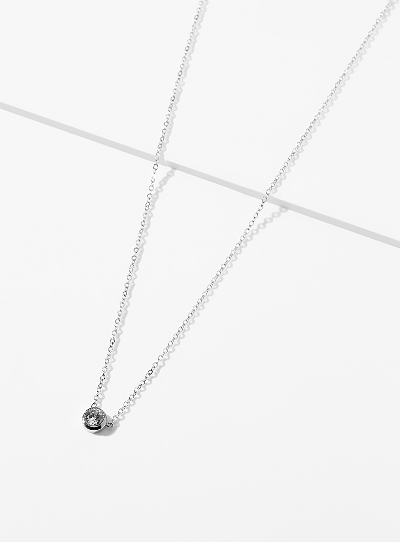 Simons Silver Circular pendant necklace for women
