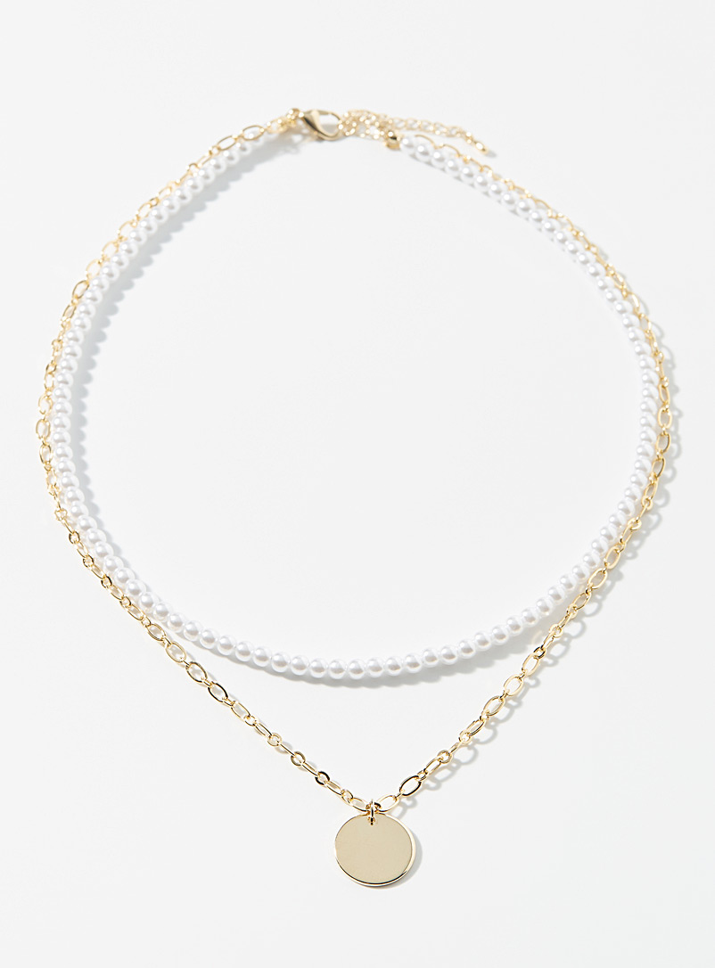Simons White Gold and mother-of-pearl necklace for women