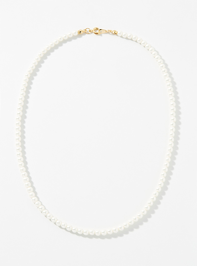 Simons White Pearly sparkle necklace for women