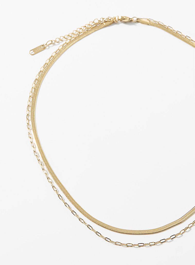Simons Assorted Golden double chain for women