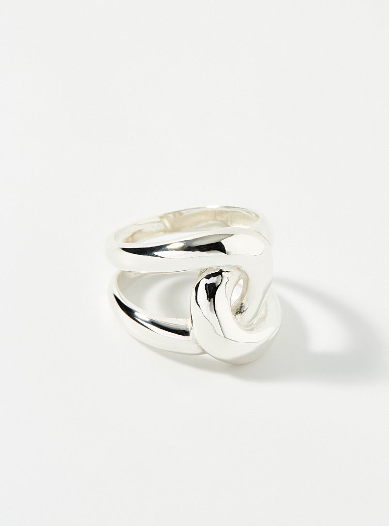 Simons Silver Interlaced silver ring for women