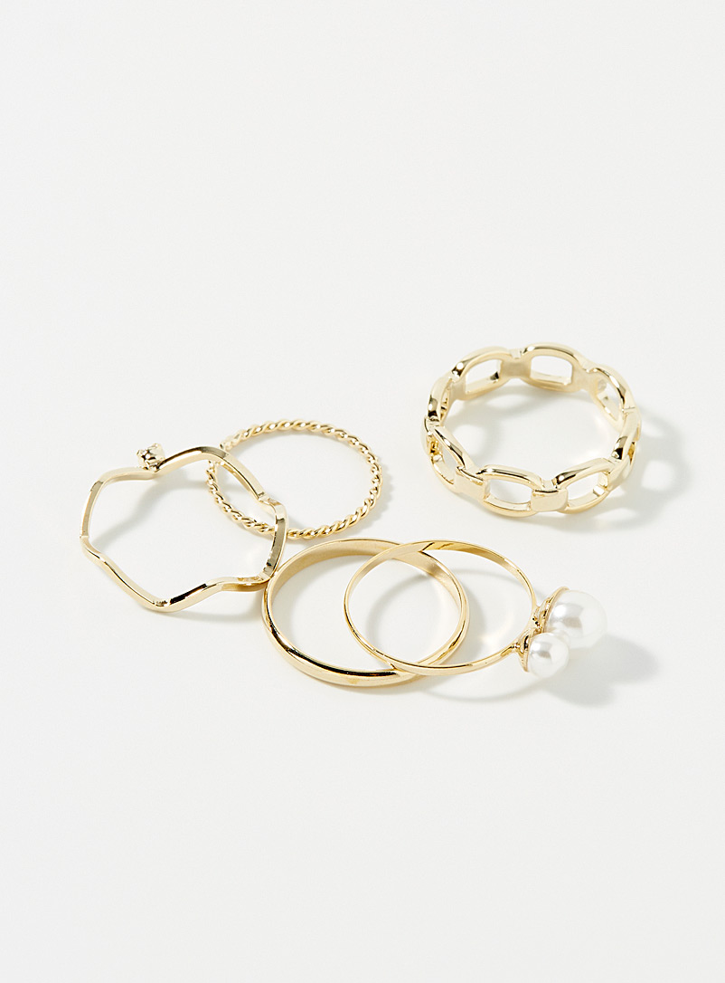 Simons Assorted Varied minimalist rings Set of 5 for women