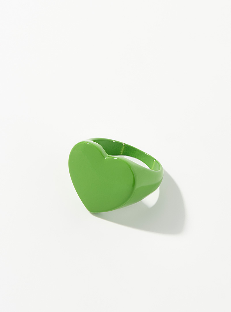 Simons Green Green heart ring for women