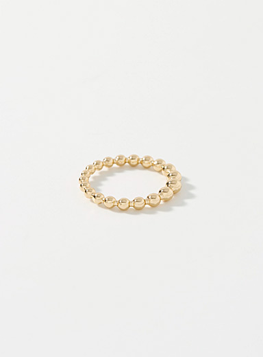 La bague perles m&eacute;talliques