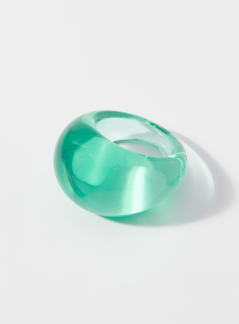 Simons Green Monochrome dome acetate ring for women
