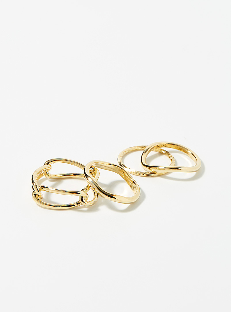 Simons Assorted Irregular rings Set of 4 for women