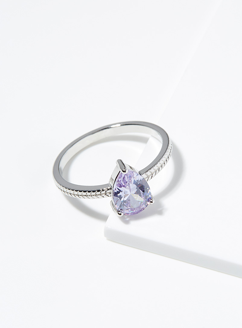 Simons Lilacs Crystal chiselled ring for women