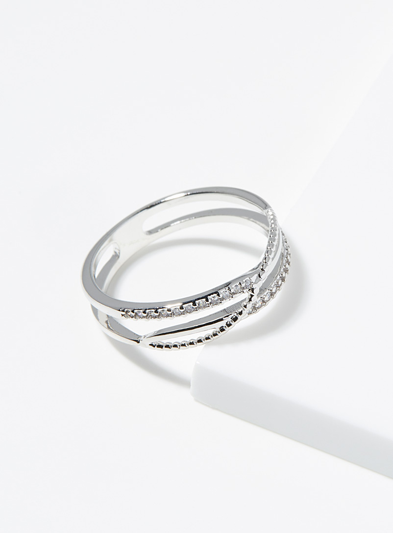 Simons Silver Sinuous band ring for women